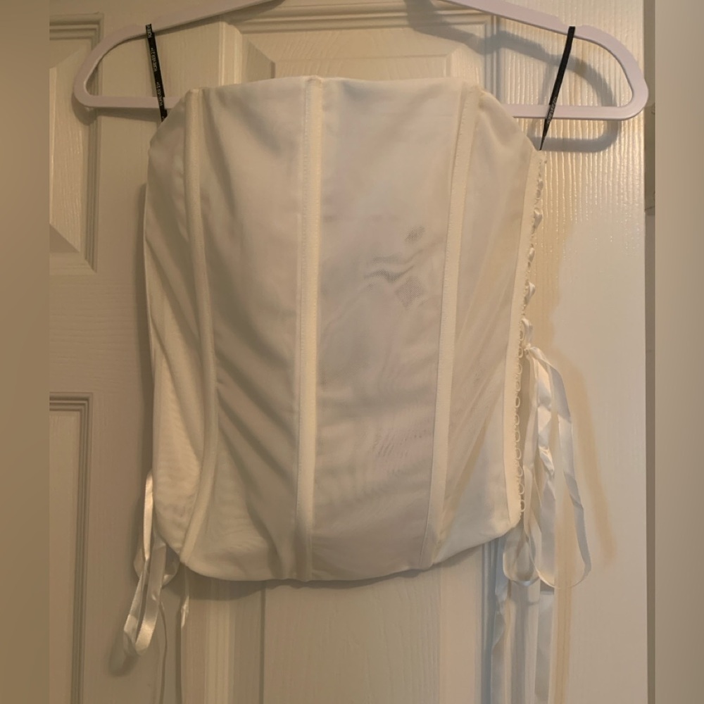 NWT White Strapless Corset - OX - see measurements